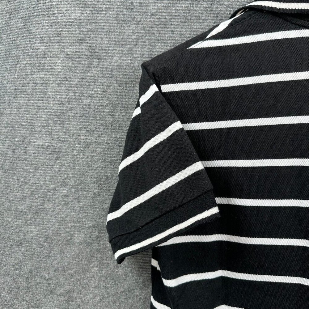Abercrombie & Fitch Shirt Mens Medium Black White Striped Casual Polo Designer - Picture 12 of 14